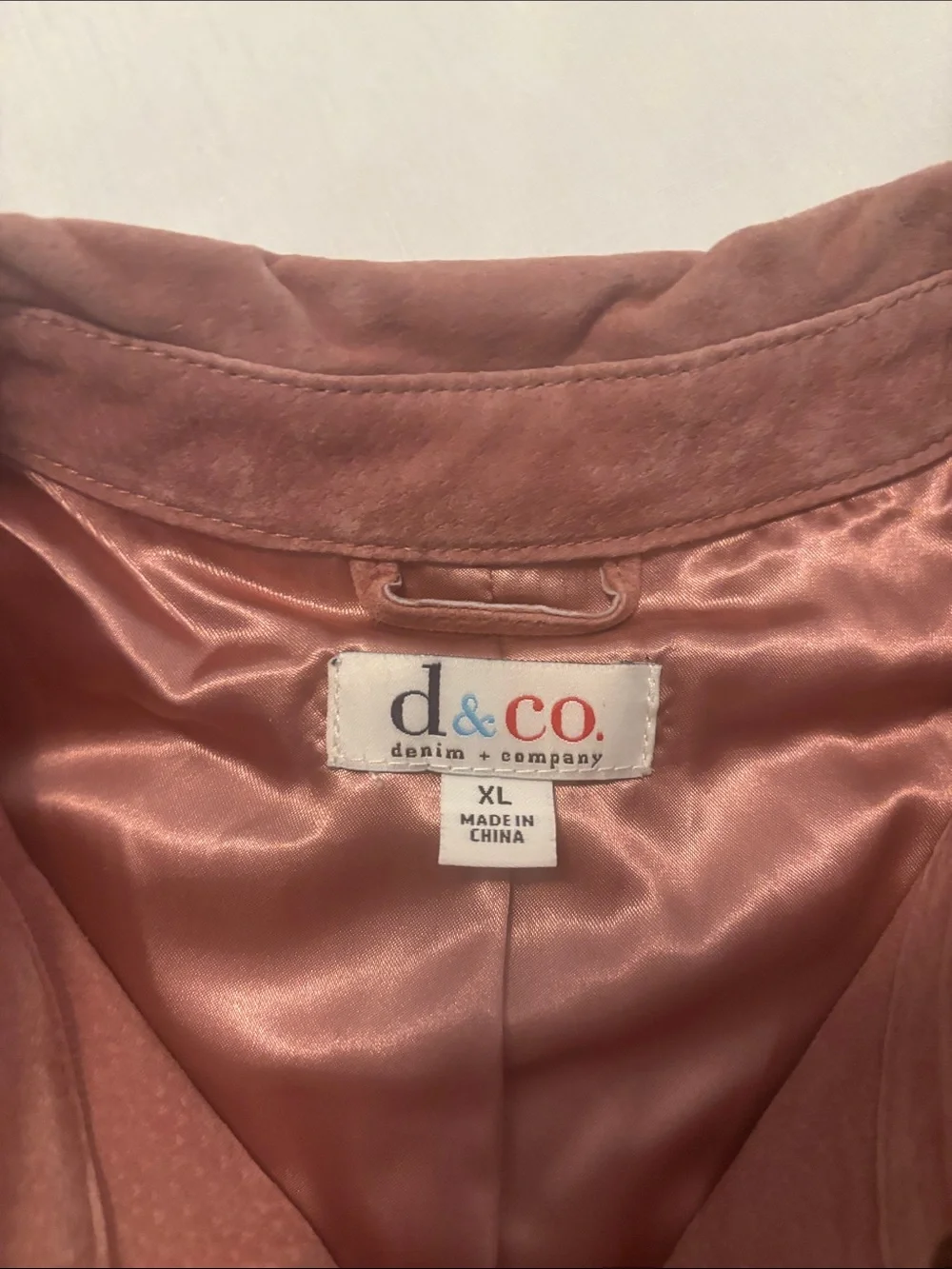VTG D&Co Dusty Rose Suede Leather Snap Button-Front Shirt Jacket SZ XL lined Y2K - Picture 2 of 11